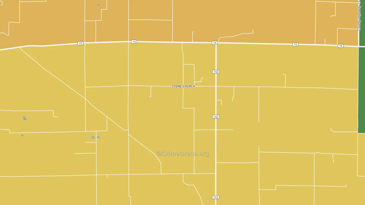 Stone Church, IL Map of Vandalism Rates