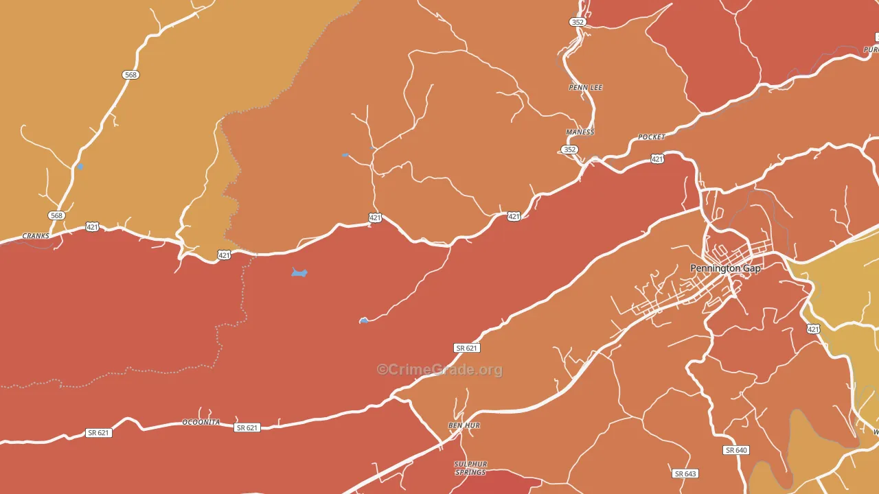 Stone Creek, VA Map of Vandalism Rates