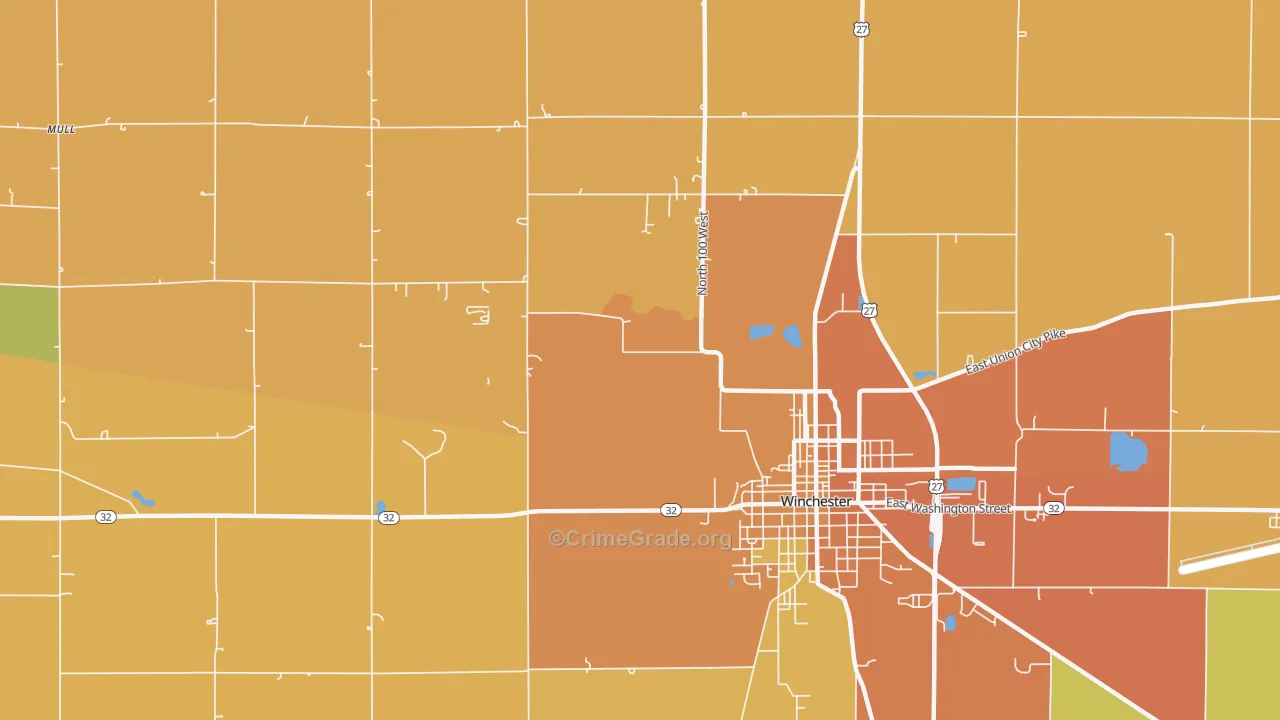 Stone, IN Map of Vandalism Rates