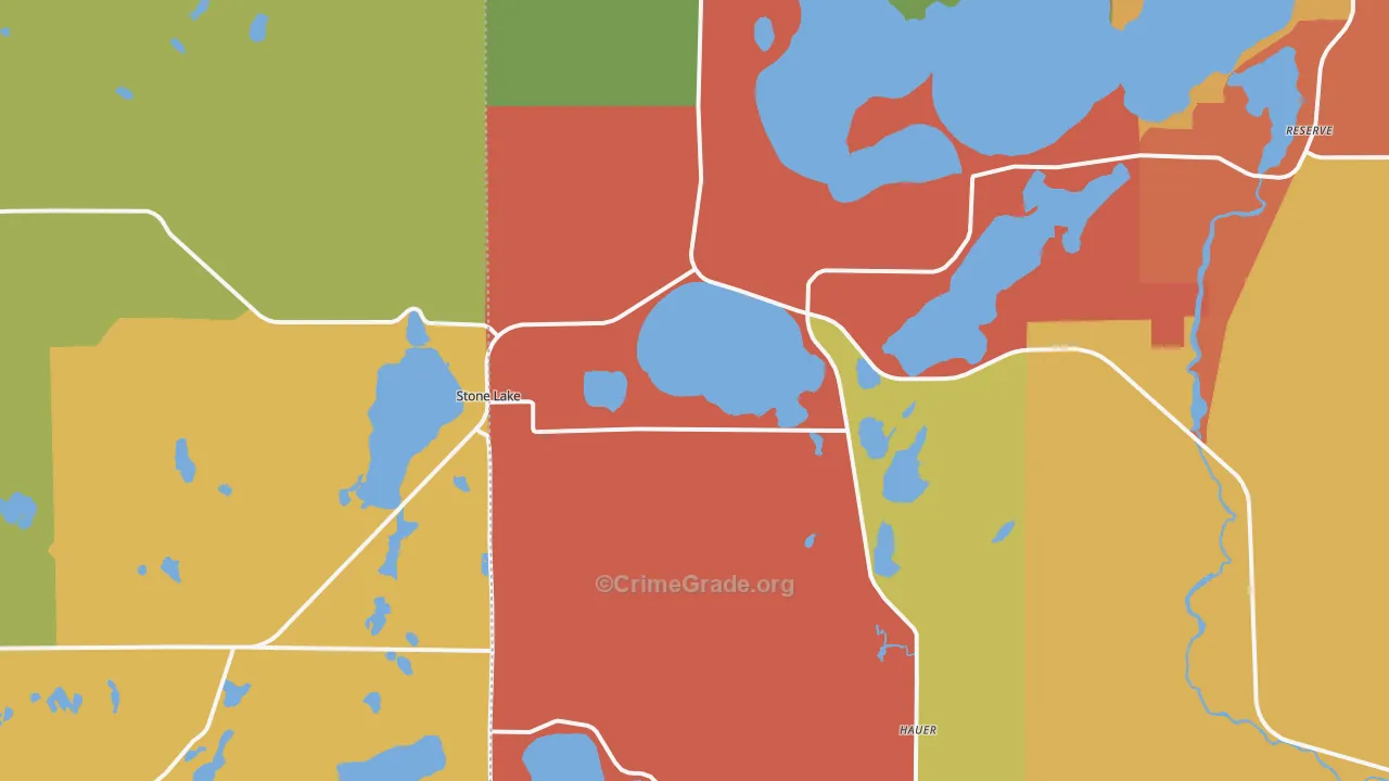 Stone Lake, WI Map of Vandalism Rates