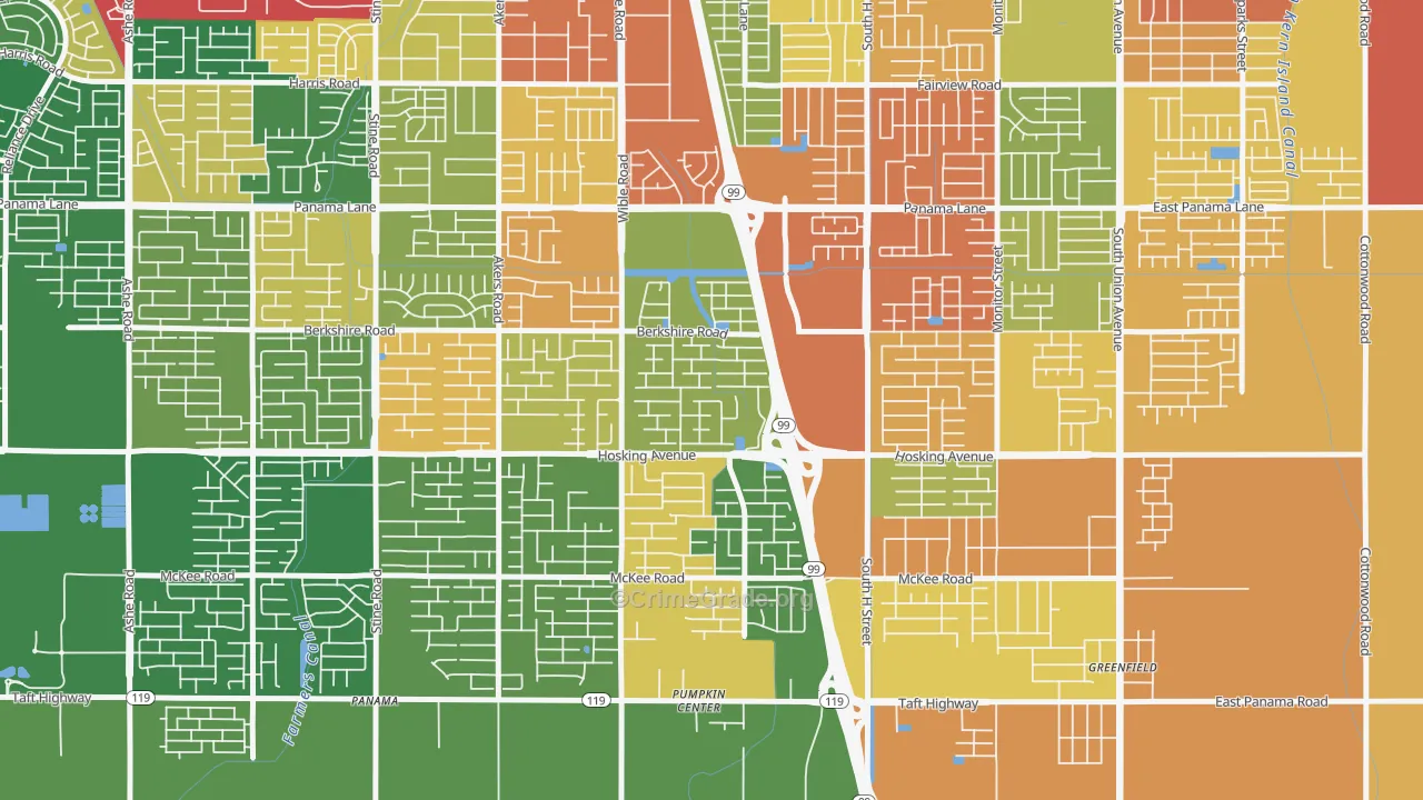 Stone Meadows, Bakersfield, CA Map of Vandalism Rates