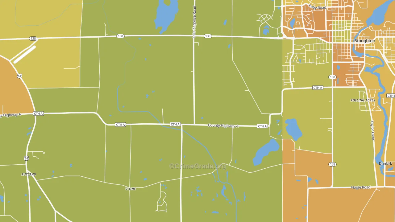 Stone, WI Map of Vandalism Rates