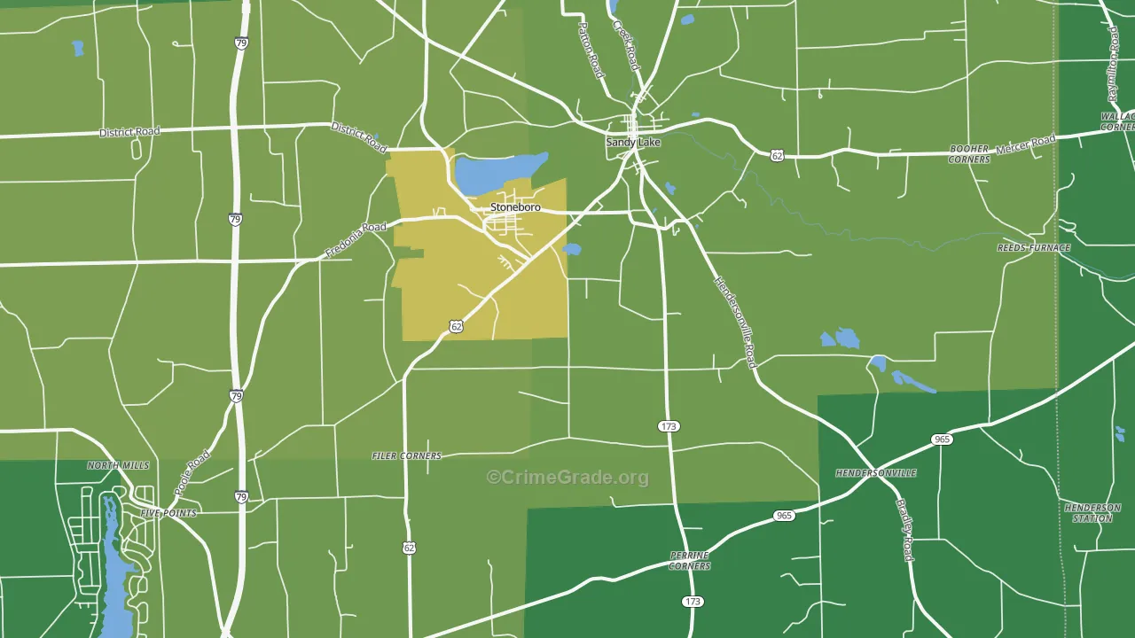 Stoneboro, PA Map of Vandalism Rates