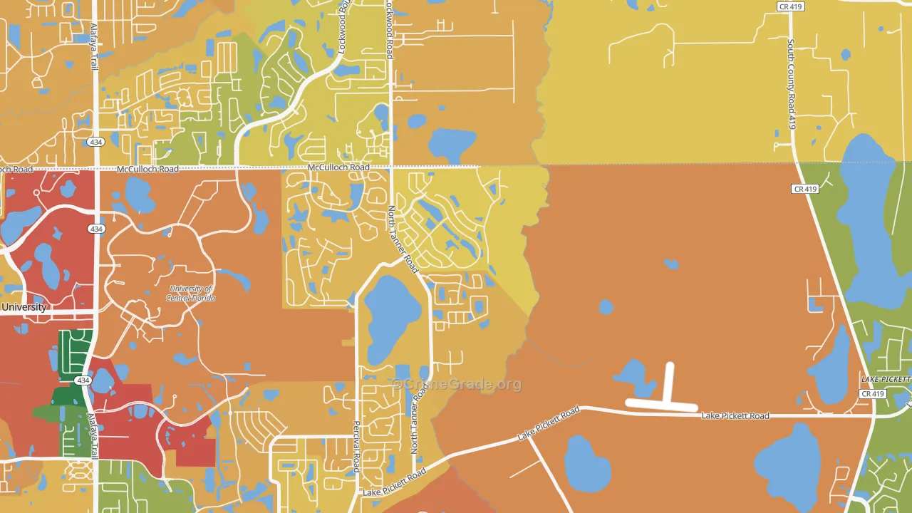 Stonemeade, Alafaya, FL Map of Vandalism Rates