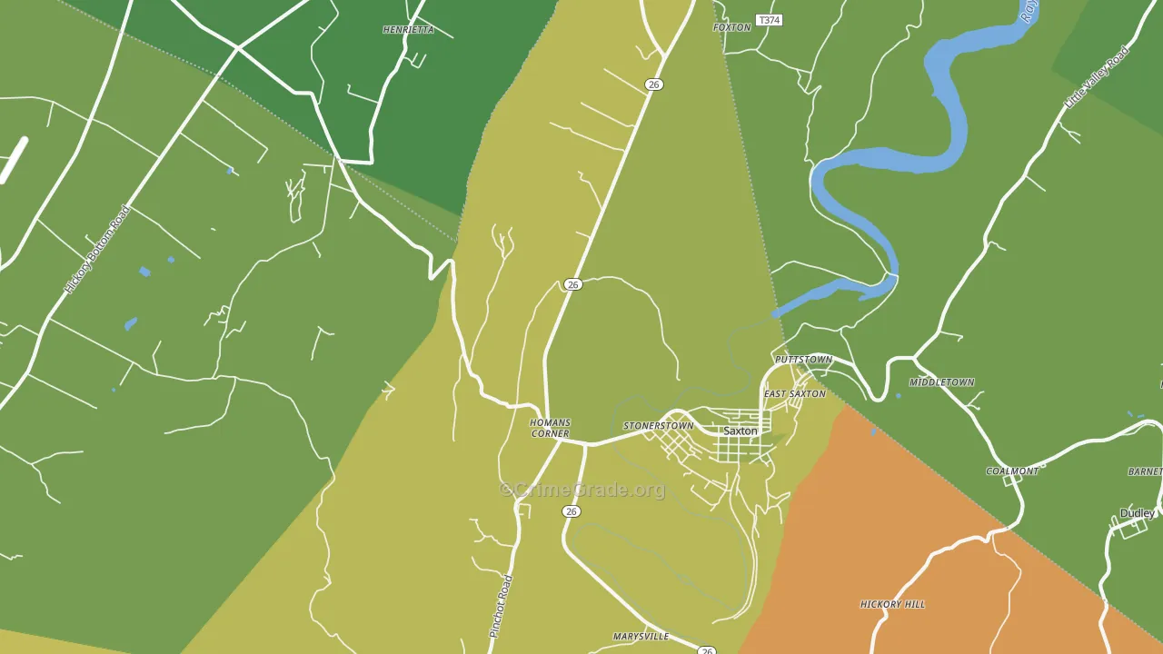 Stonerstown, PA Map of Vandalism Rates