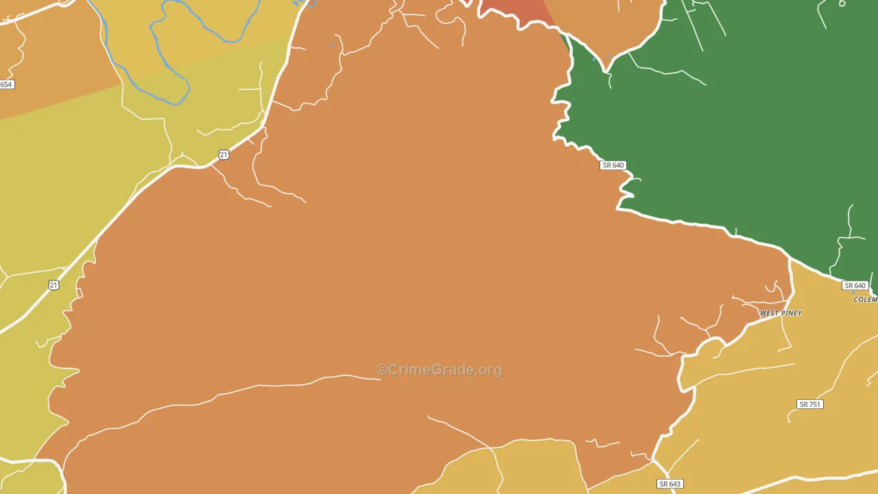 Stones Mill, VA Map of Vandalism Rates