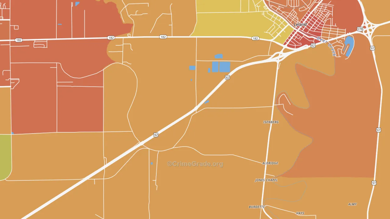 Stoneville, MS Map of Vandalism Rates