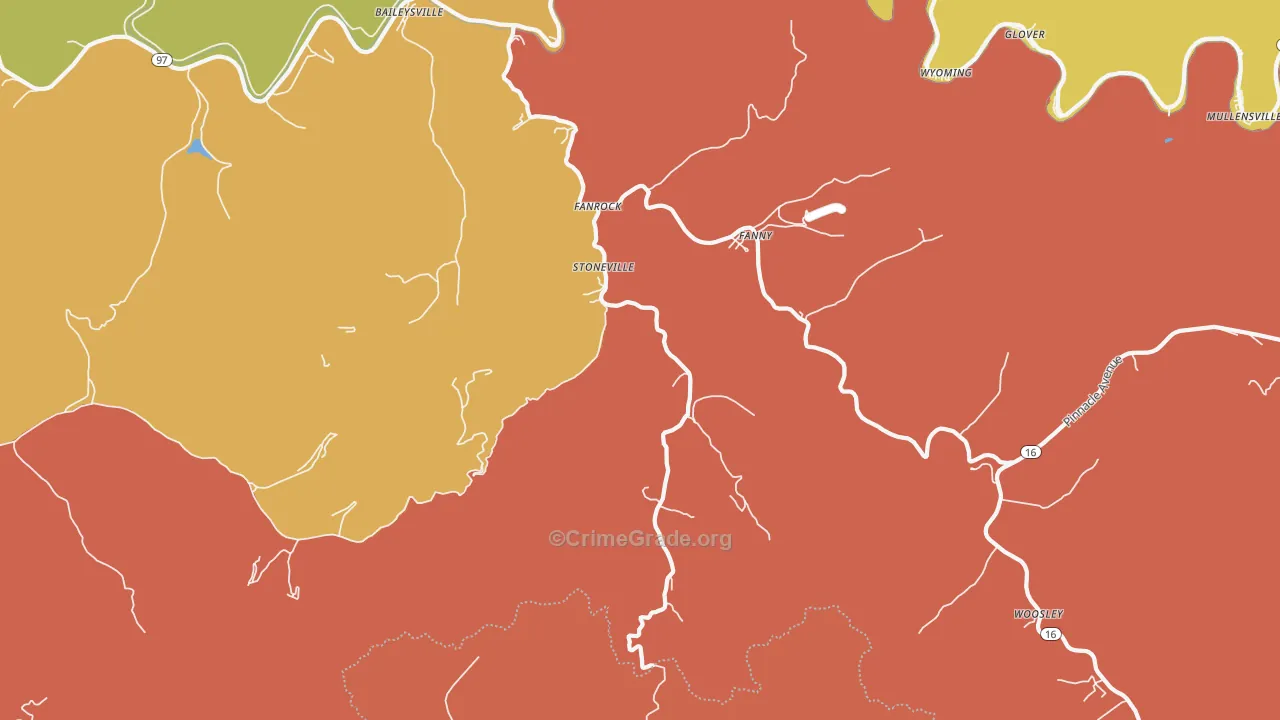 Stoneville, WV Map of Vandalism Rates