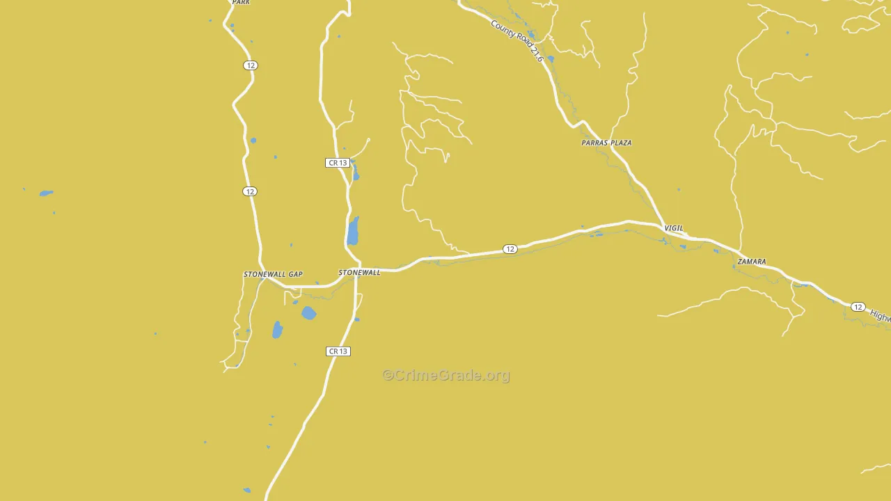 Stonewall, CO Map of Vandalism Rates