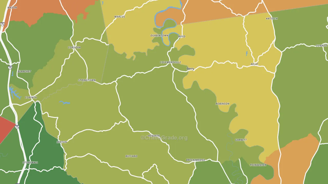 Stonewall, KY Map of Vandalism Rates