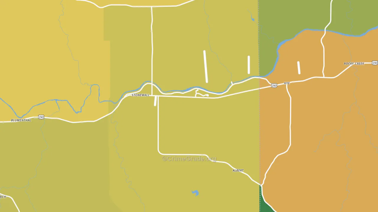 Stonewall, TX Map of Vandalism Rates
