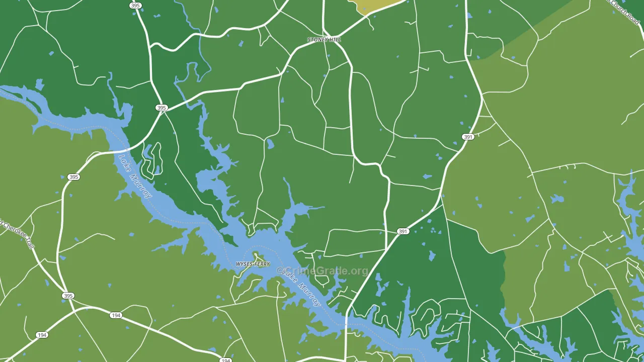 Stoney Hill, SC Map of Vandalism Rates