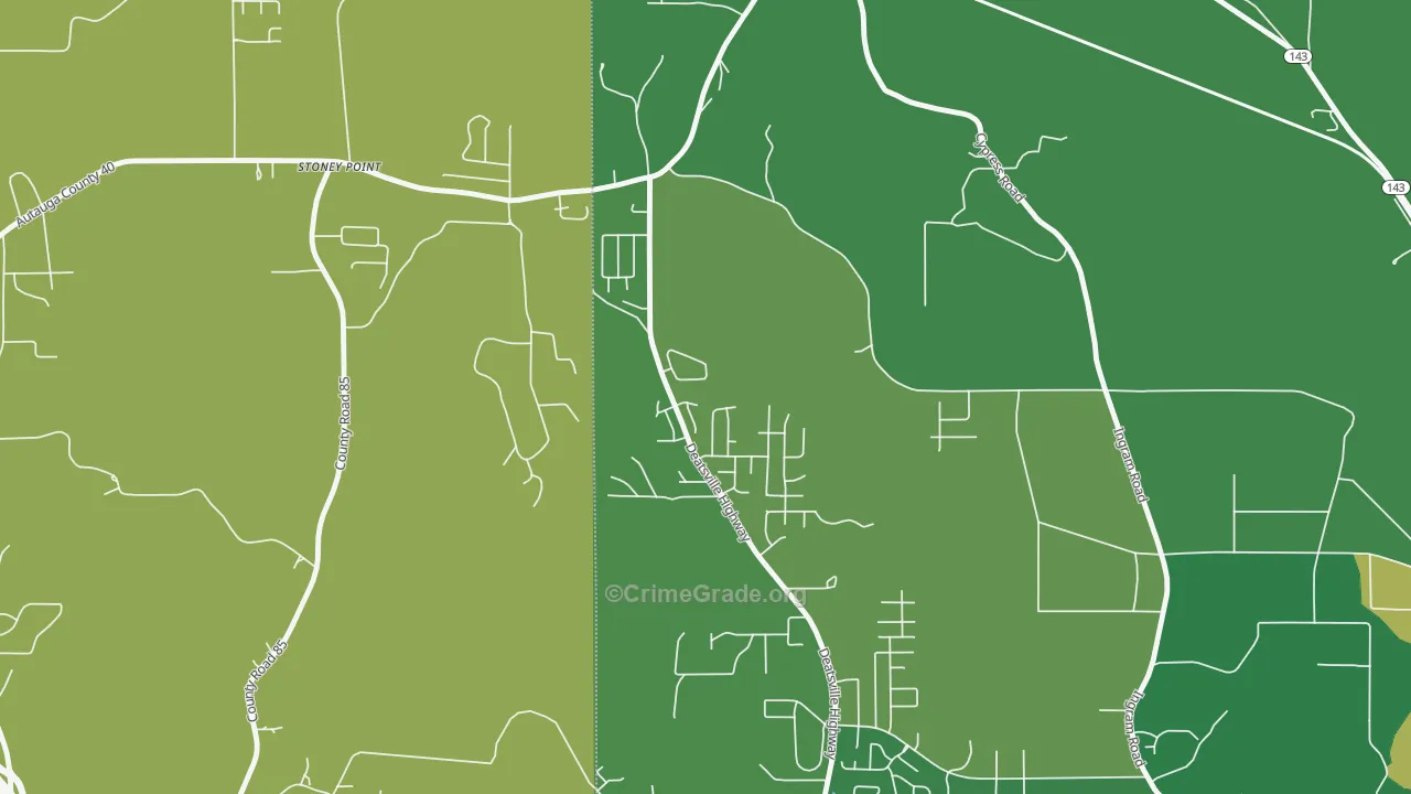 Stoney Point, AL Map of Vandalism Rates
