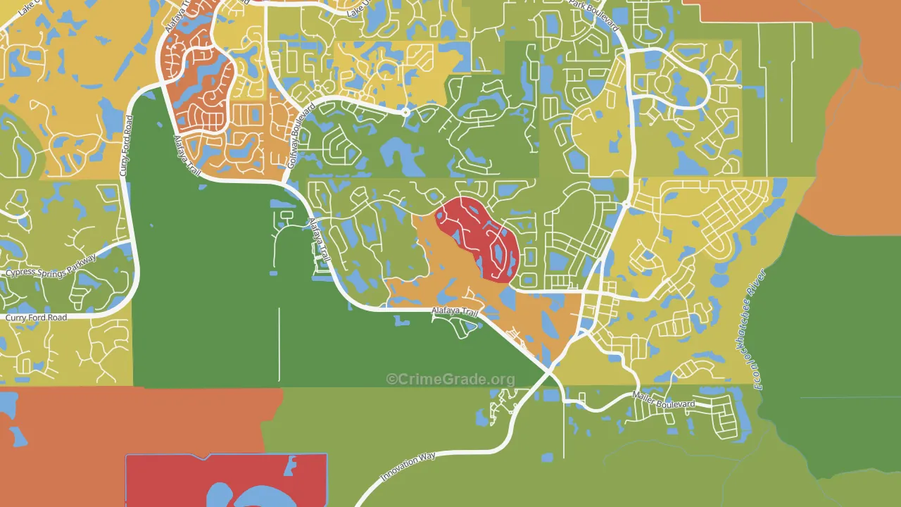 Stoneybrook, Alafaya, FL Map of Vandalism Rates