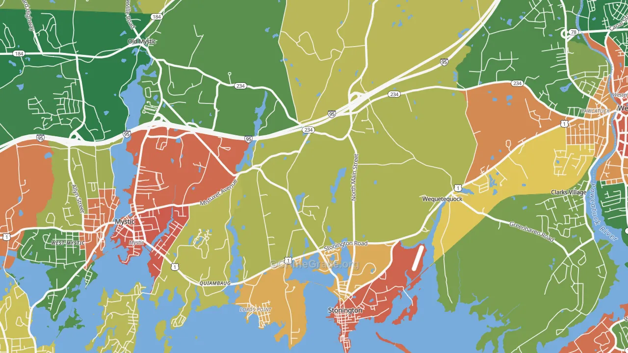 Stonington, CT Map of Vandalism Rates