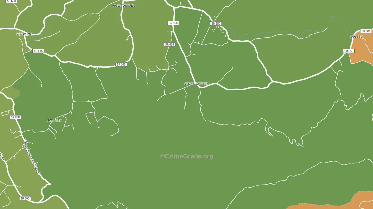 Stony Battery, VA Map of Vandalism Rates