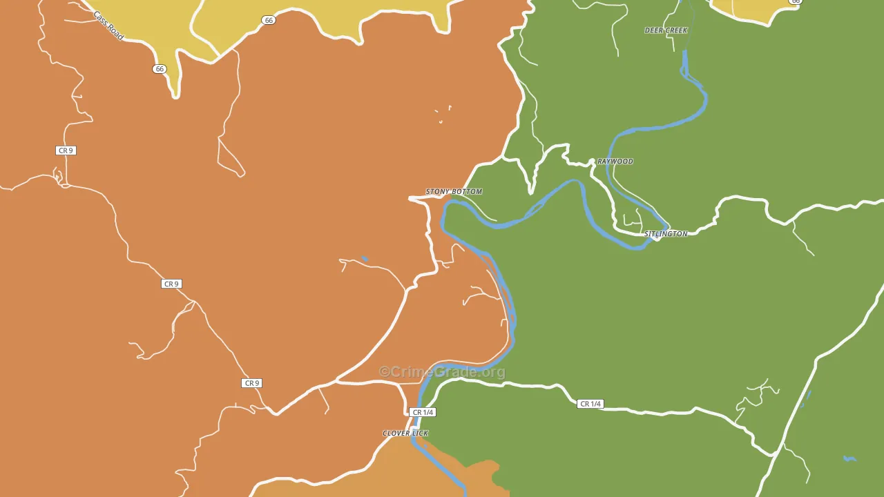 Stony Bottom, WV Map of Vandalism Rates