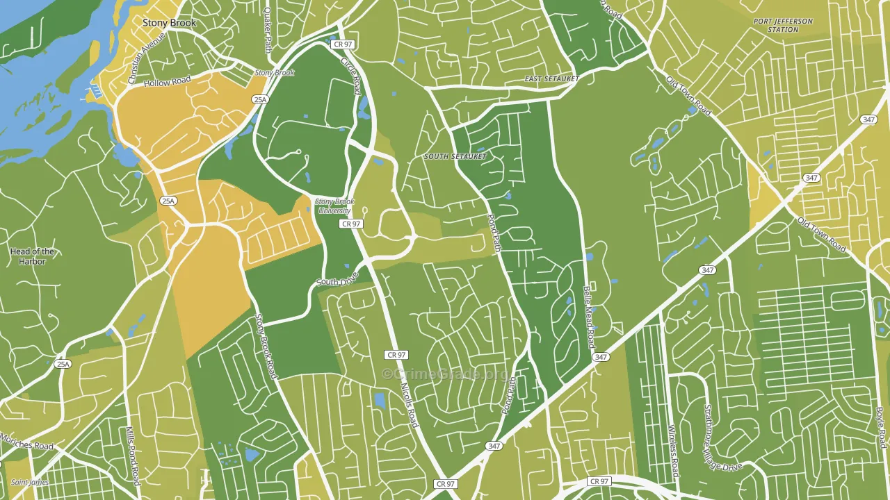 Stony Brook University, NY Map of Vandalism Rates