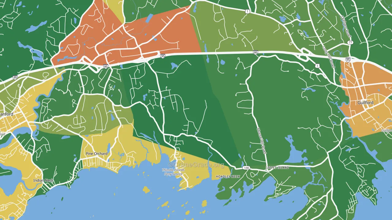 Stony Creek, CT Map of Vandalism Rates