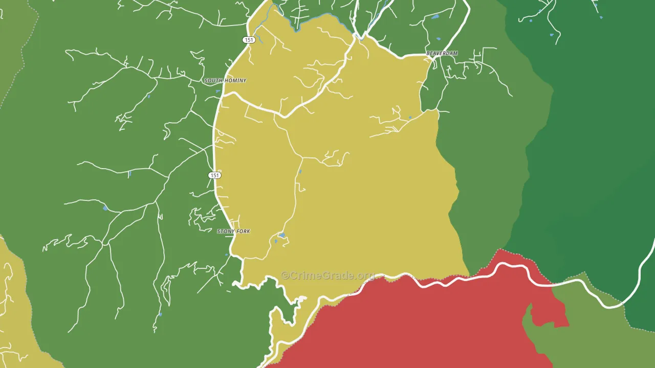 Stony Fork, NC Map of Vandalism Rates