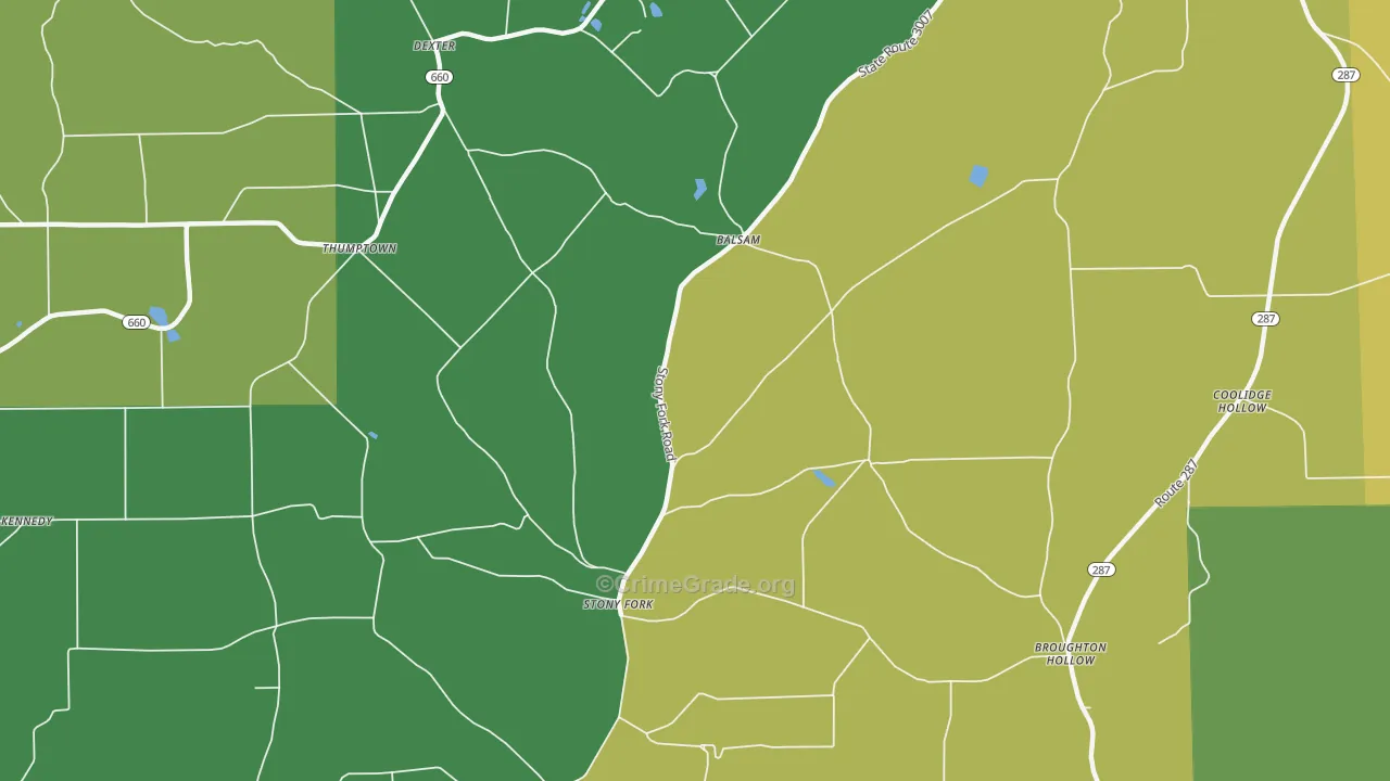 Stony Fork, PA Map of Vandalism Rates