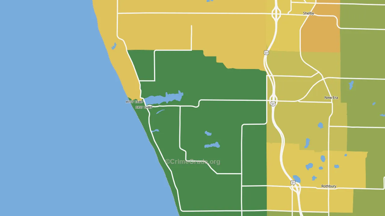 Stony Lake, MI Map of Vandalism Rates