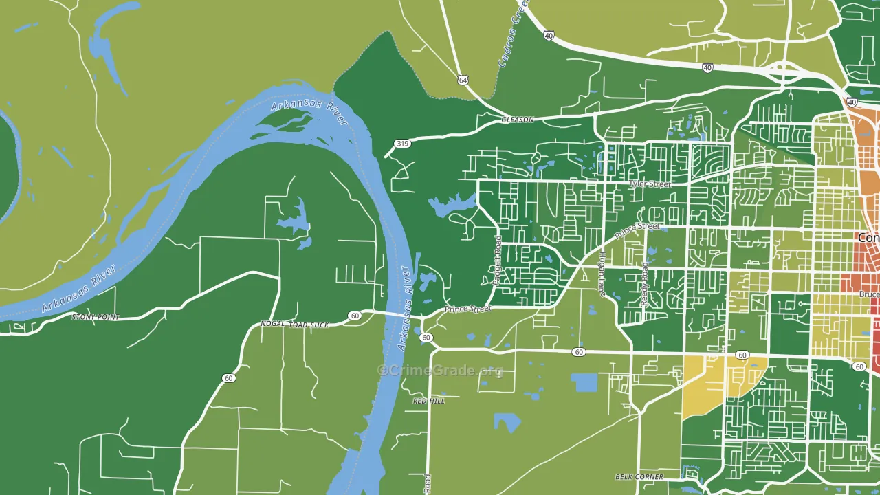 Stony Point, AR Map of Vandalism Rates
