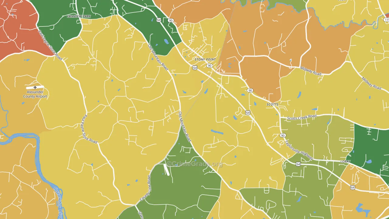 Stony Point, NC Map of Vandalism Rates