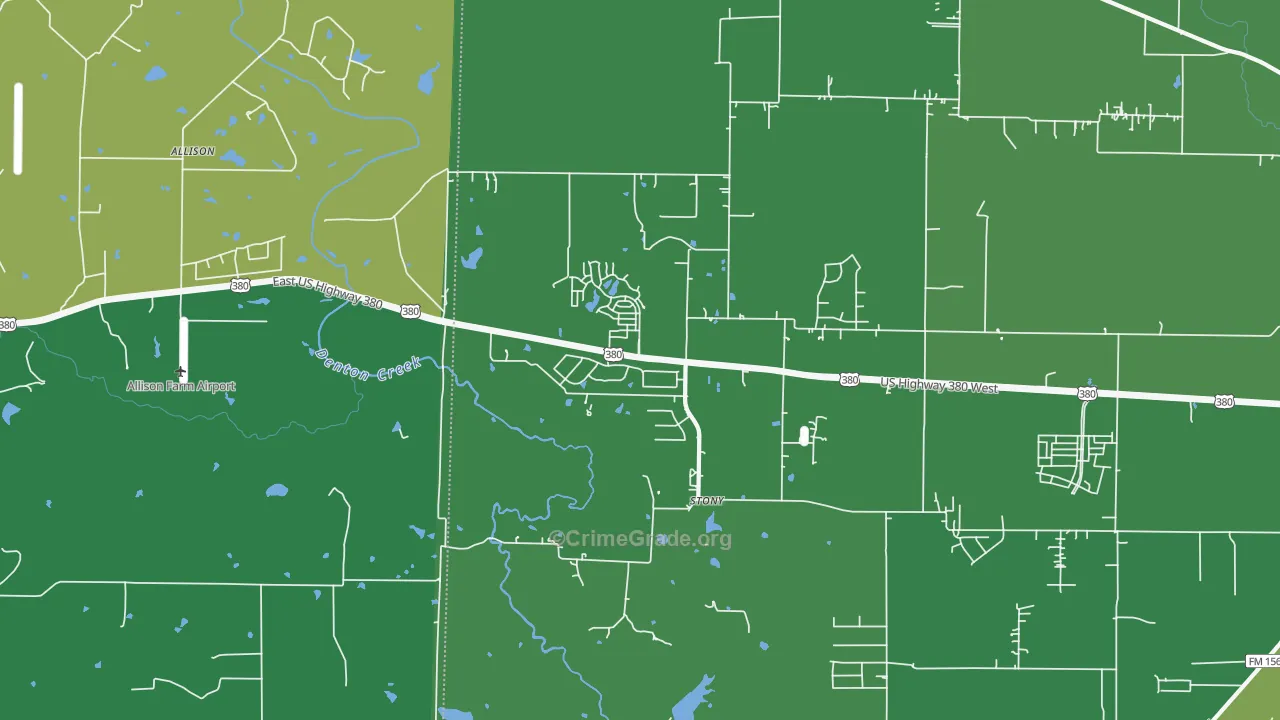Stony, TX Map of Vandalism Rates