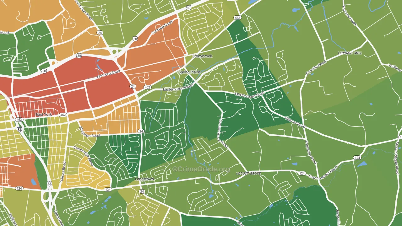 Stonybrook-Wilshire, York, PA Map of Vandalism Rates
