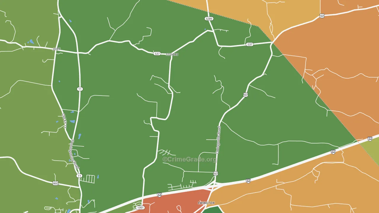 Stoops, KY Map of Vandalism Rates