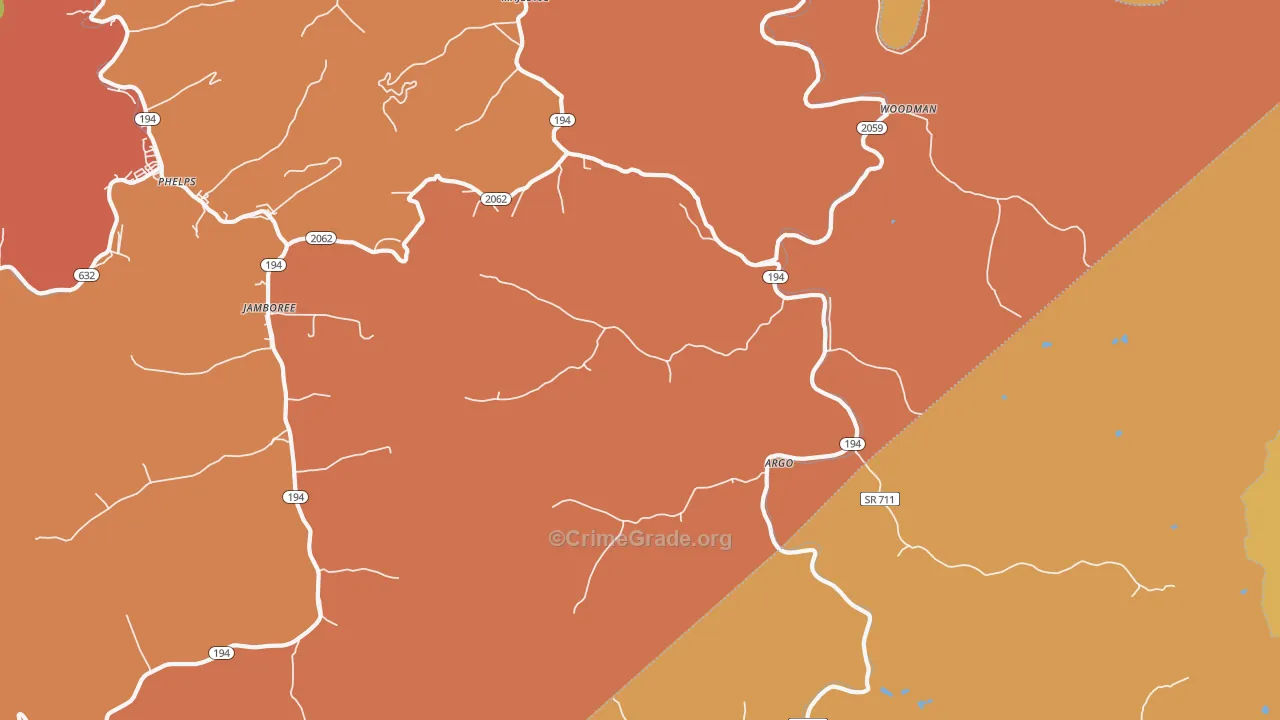 Stopover, KY Map of Vandalism Rates