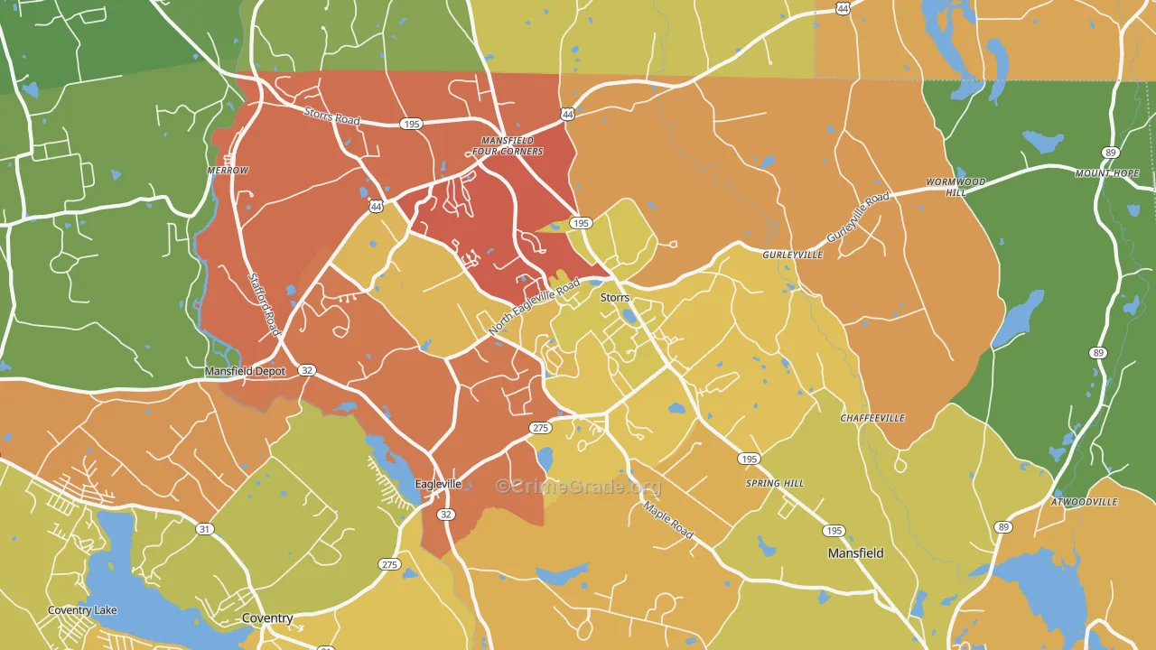 Storrs, CT Map of Vandalism Rates