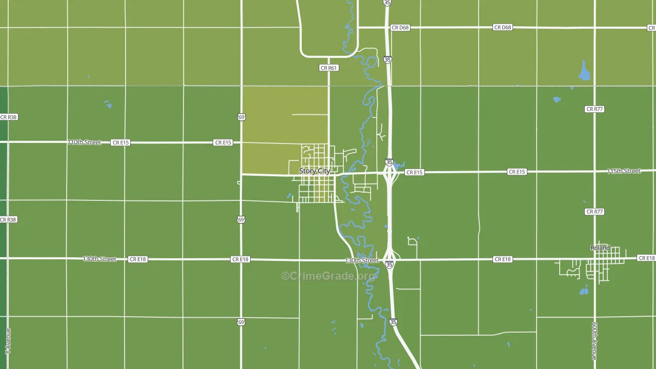 Story City, IA Map of Vandalism Rates
