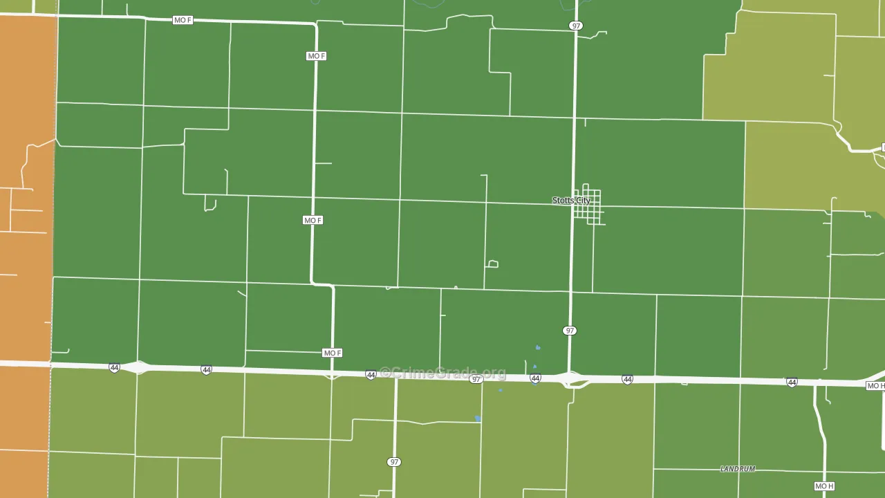 Stotts City, MO Map of Vandalism Rates
