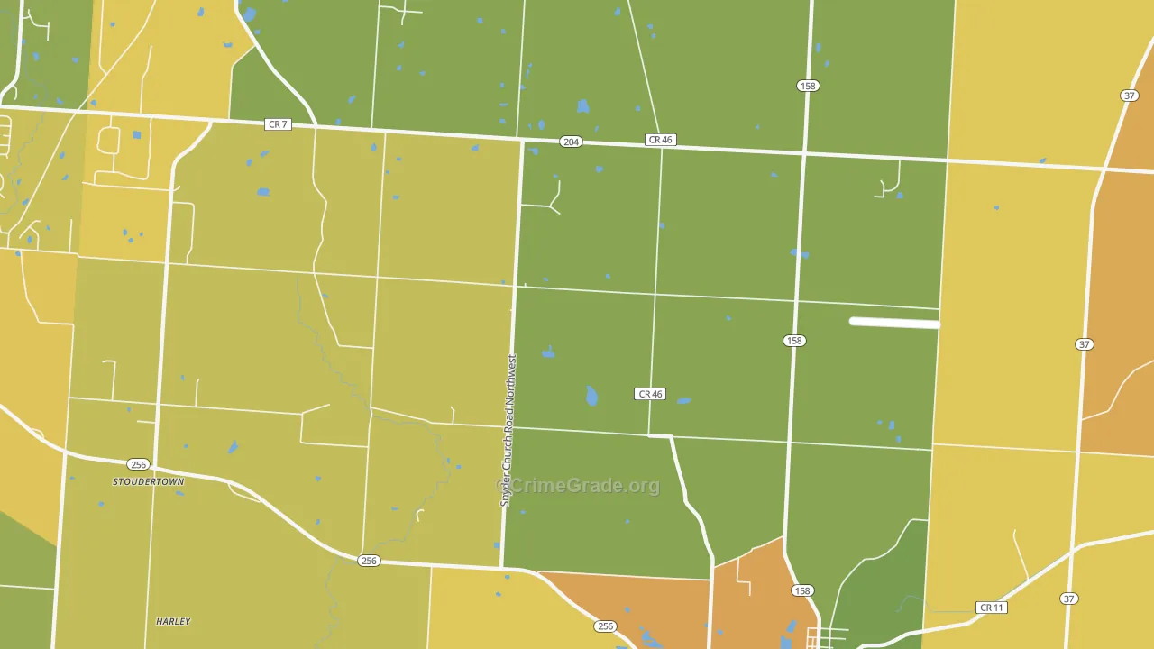 Stoudertown, OH Map of Vandalism Rates