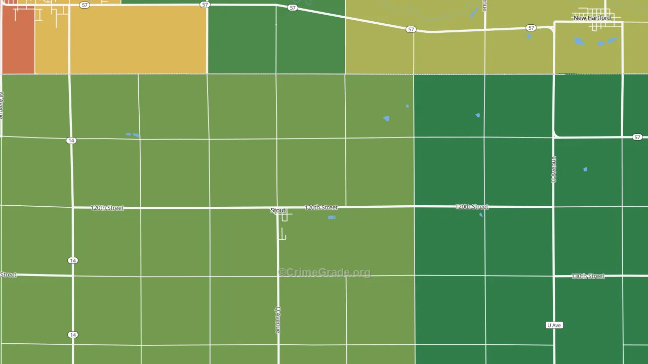 Stout, IA Map of Vandalism Rates