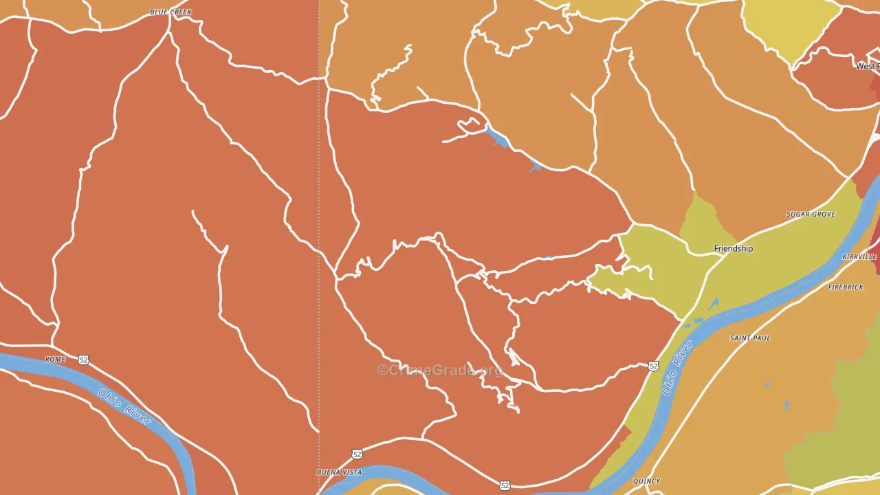 Stout, OH Map of Vandalism Rates