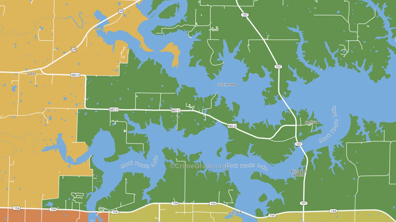 Stoutsville, MO Map of Vandalism Rates