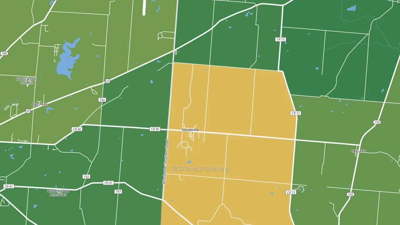 Stoutsville, OH Map of Vandalism Rates
