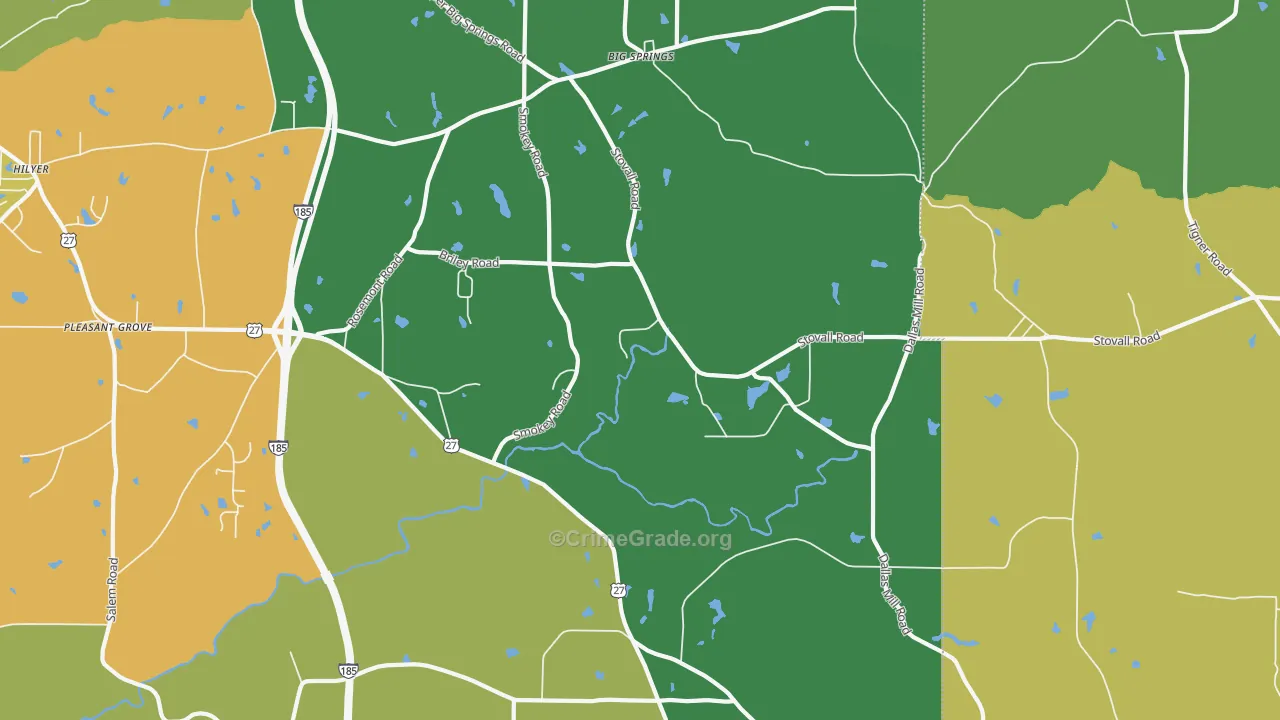 Stovall, GA Map of Vandalism Rates