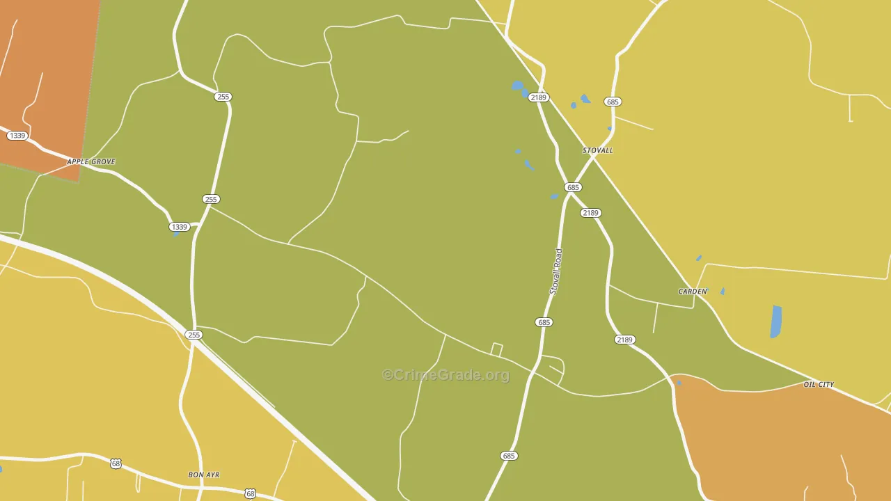 Stovall, KY Map of Vandalism Rates