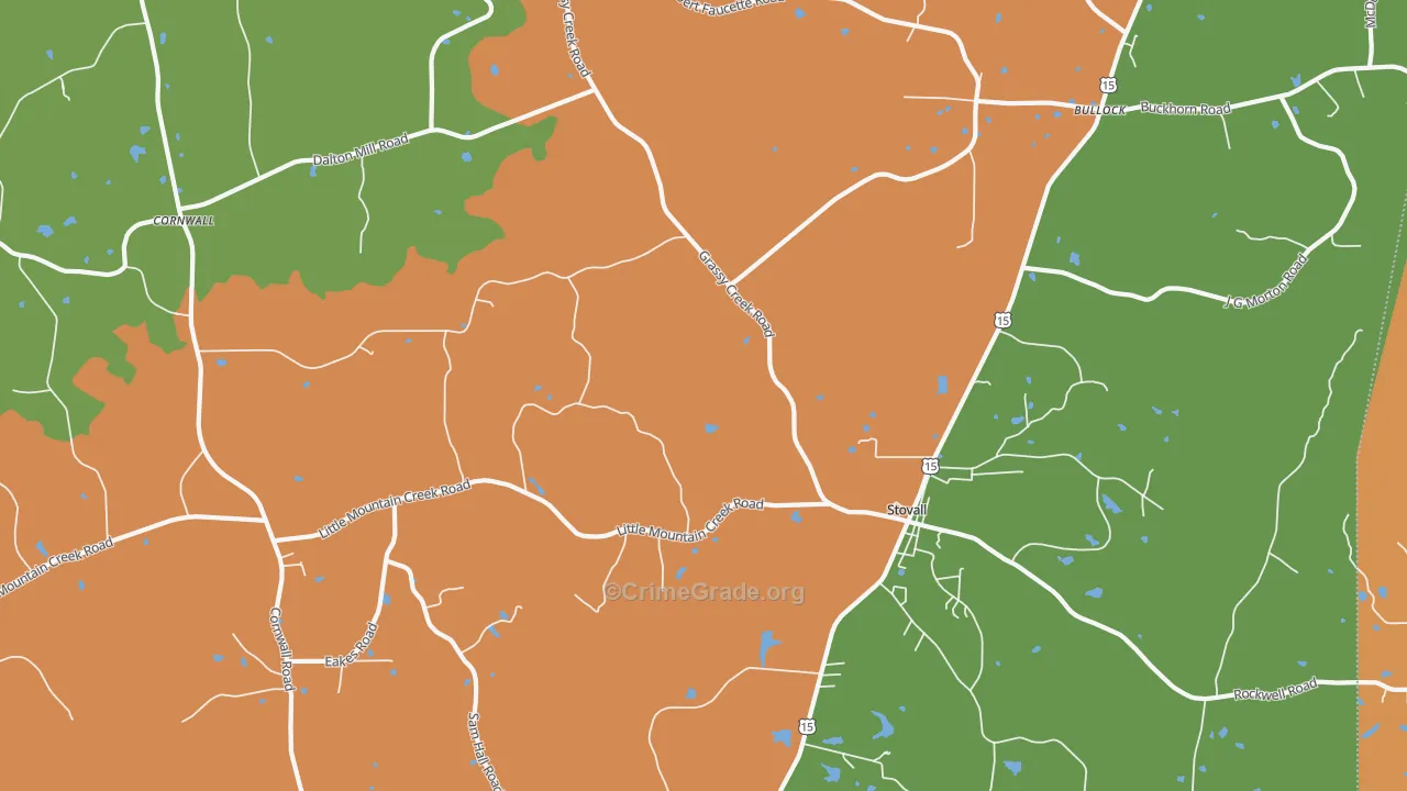 Stovall, NC Map of Vandalism Rates