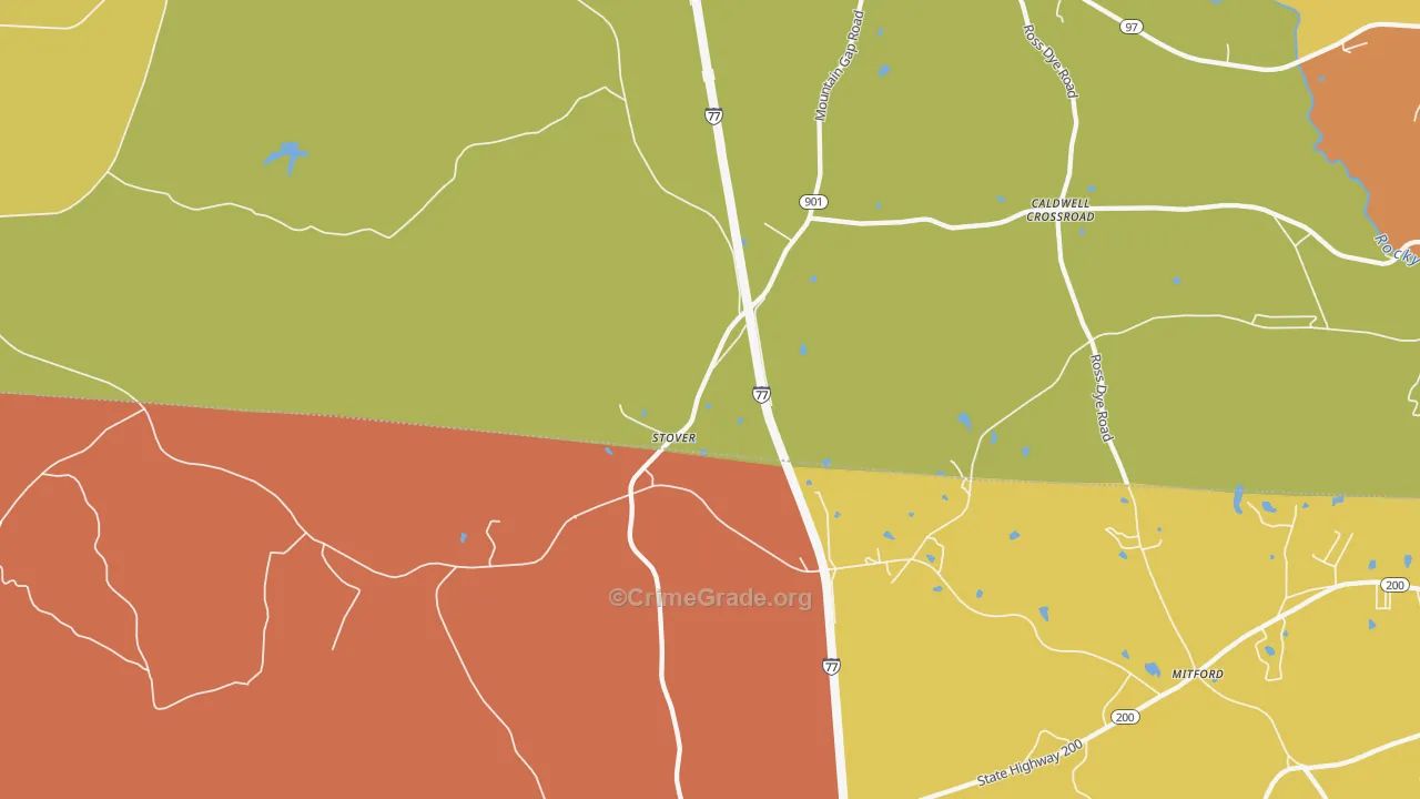 Stover, SC Map of Vandalism Rates