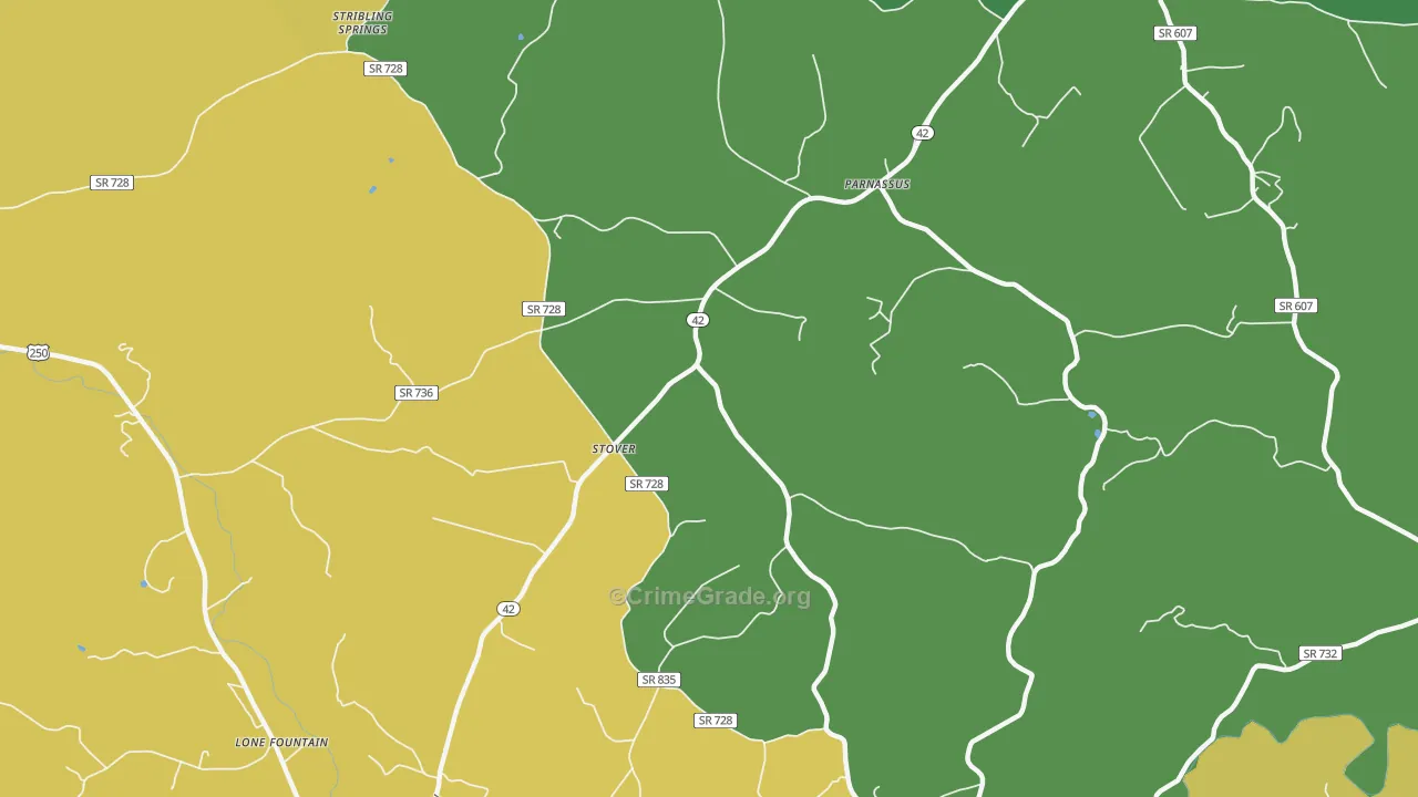 Stover, VA Map of Vandalism Rates