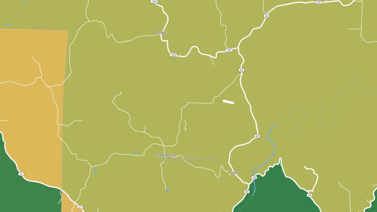 Stoverville, AR Map of Vandalism Rates