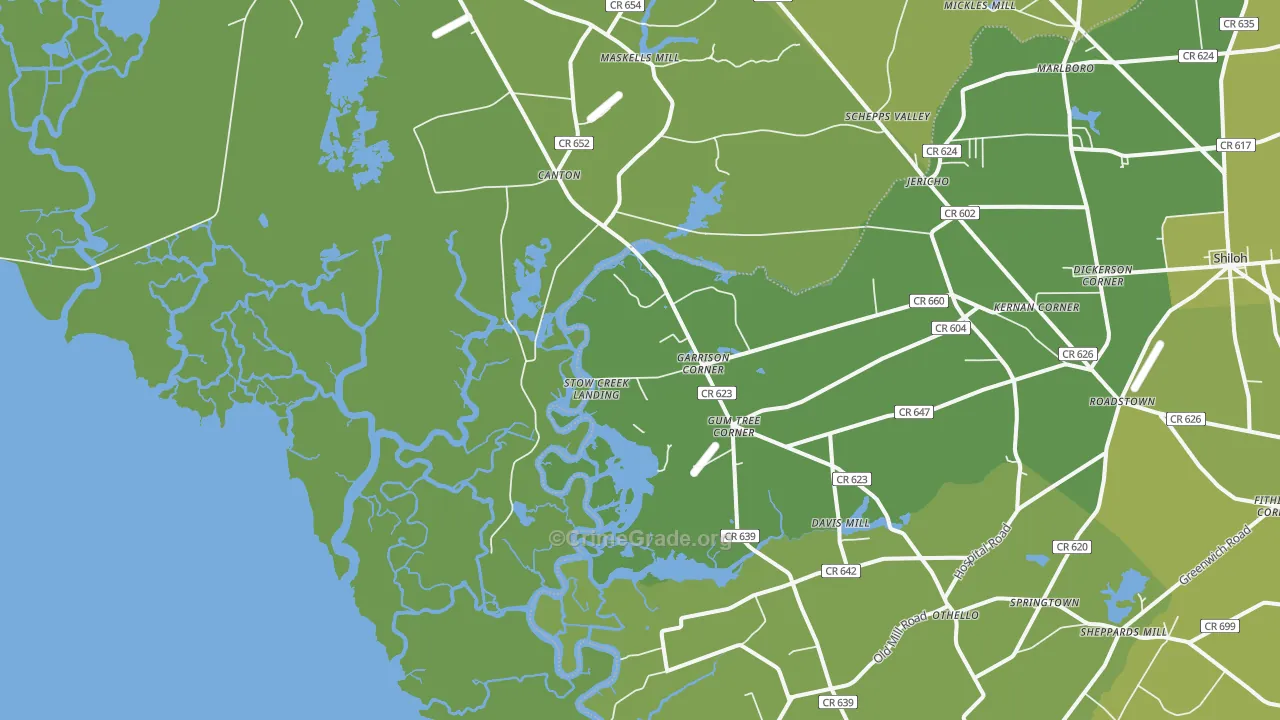 Stow Creek Landing, NJ Map of Vandalism Rates