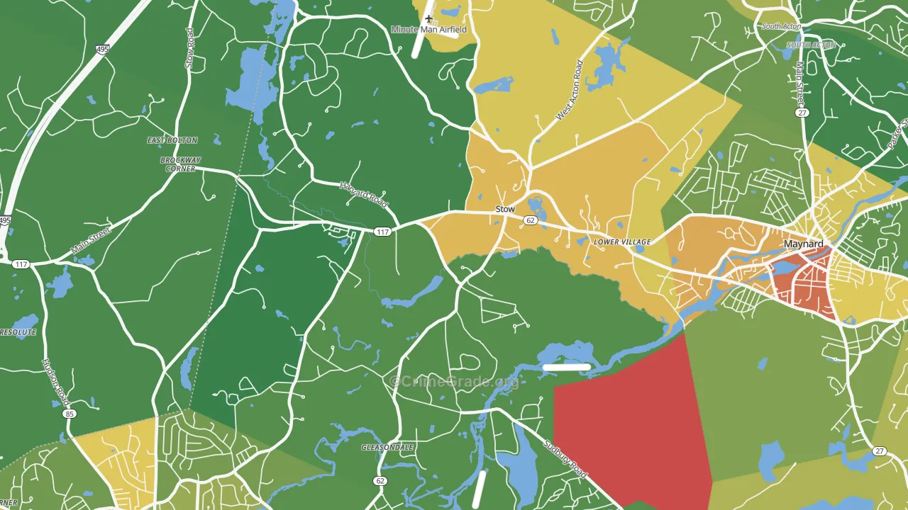 Stow, MA Map of Vandalism Rates