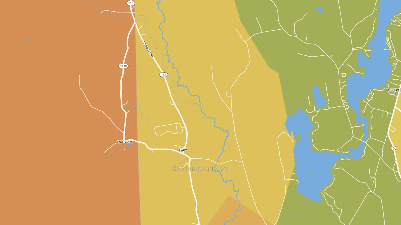 Stow, ME Map of Vandalism Rates