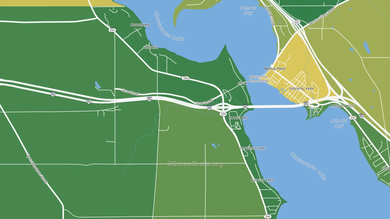 Stow, NY Map of Vandalism Rates
